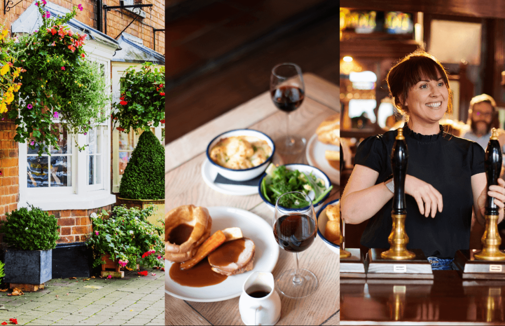 Agency Chef Work: Collage of a cosy pub in Winchester, England
